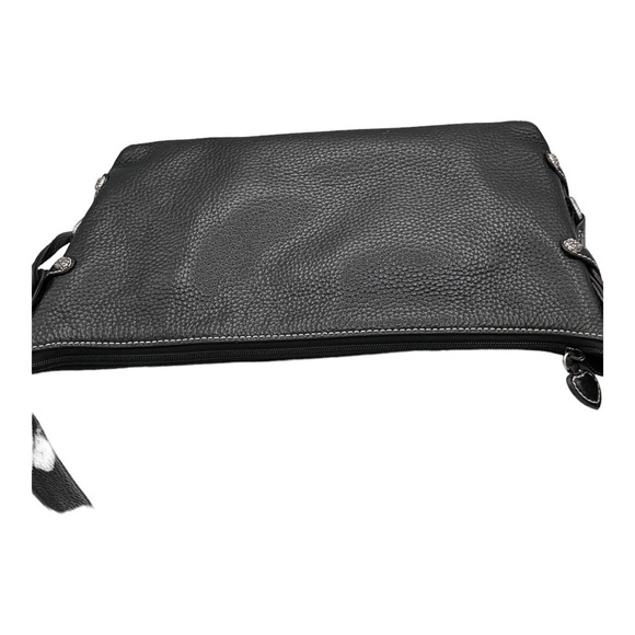 Brighton Bag Black Pebble Grain Leather Zip top Style D 238024 Baguette y2k - Picture 5 of 10